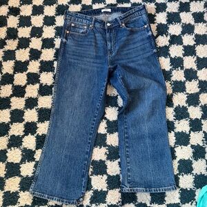 Oat New York Jeans Womens Size 10/30 Wide Leg Stretch Cropped dark  Wash